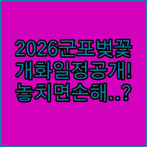2026년 군포 벚꽃 개화일 축제 일정 명소별 관전 포인트