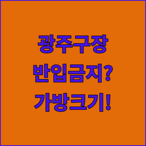 광주 야구장 음식 반입 허용 범위 및 가방 크기 제한