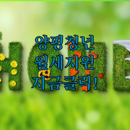 2026 양평 청년월세지원 자격 요건 및 복지로 신청 절차