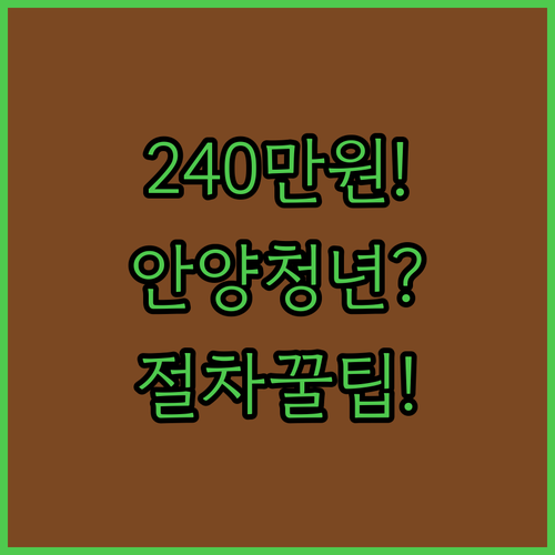 안양시 청년월세지원 240만원 받는 조건과 절차