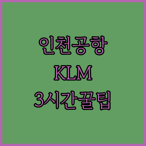 인천공항 KLM 출발 3시간 전 도착 팁