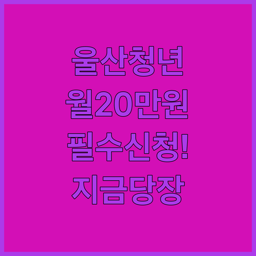 울산광역시 청년월세지원 월 20만원 혜택 및 신청 서류