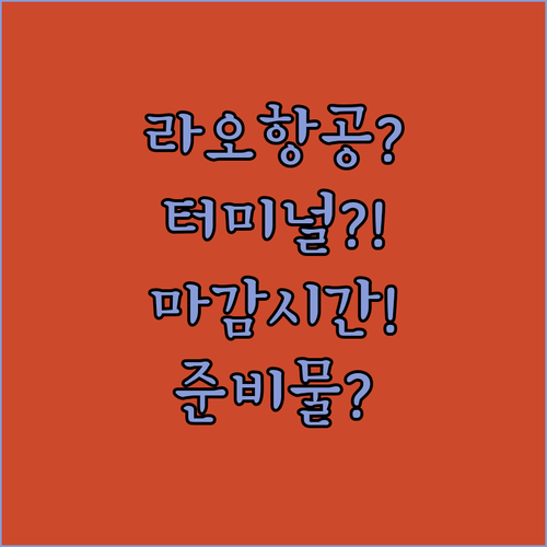 라오항공 인천 제1터미널 체크인 마감 시간과 준비물