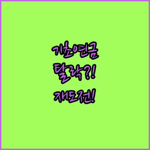 기초연금 탈락 영구 불합격이 아닙니다