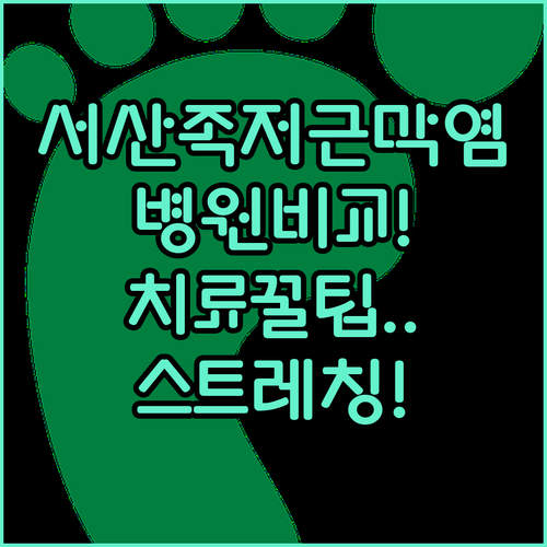 서산시 족저근막염 병원 비교 추천 | 치료 선택 팁과 스트레칭