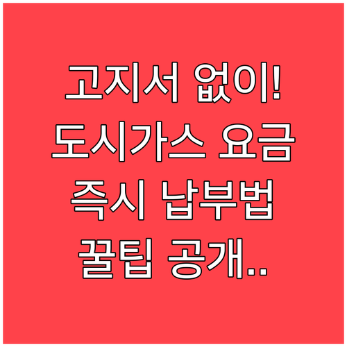 도시가스 요금 고지서 없이 즉시 납부하는 방법